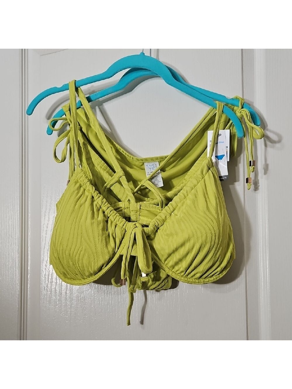 Time And Tru Lime Green Bikini Top 1xl bottom 2xl